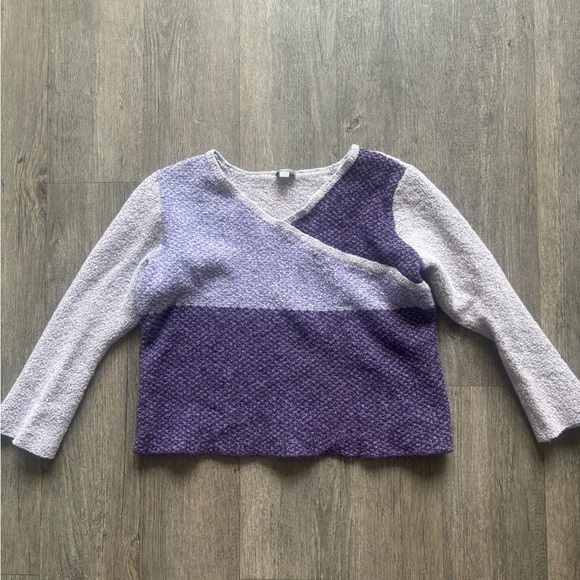J. Jill Lavender and Deep Purple V-Neck Sweater - Picture 1 of 7
